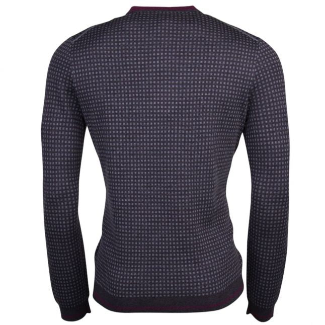 Mens Grey Marl Parvine Jacquard Knitted Jumper