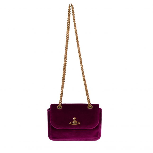 Womens Vivienne Westwood Purple Velvet Small Purse with Chain