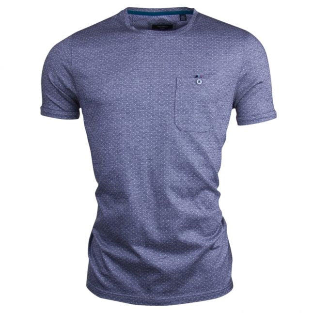 Mens Navy Vue Jacquard S/s T Shirt