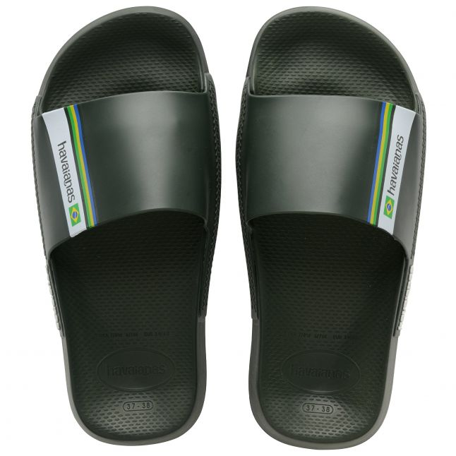 Olive green nike slides deals