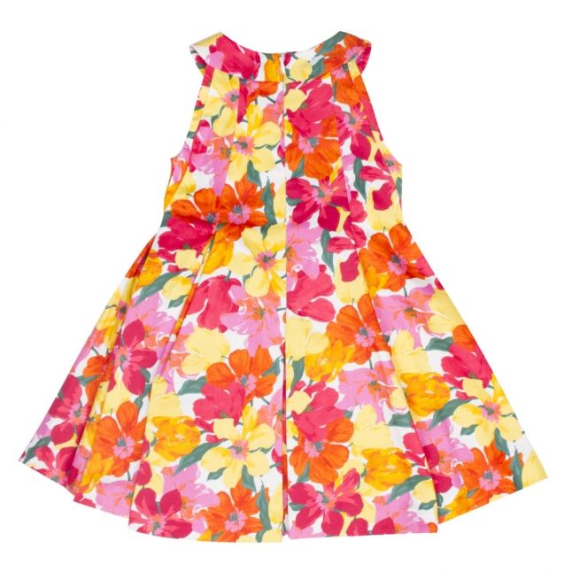 Girls Coral Floral Skater Dress