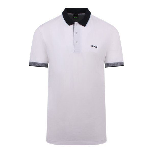 Mens BOSS White Paule S/s Polo Shirt