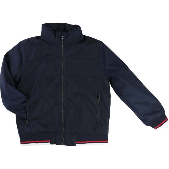 Boys Navy Branded Hooded Jacket