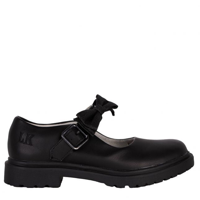 Girls Lelli Kelly Black Leather Mollie School Shoes