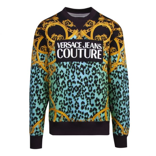 Mens Pure Mint Baroque Animal Print Sweat Top