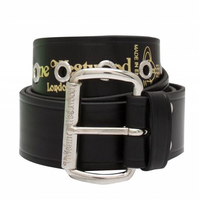 Womens Black Alex Branded Leather Belt