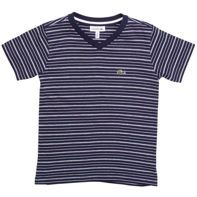 Boys 525 Navy Striped S/s Tee Shirt