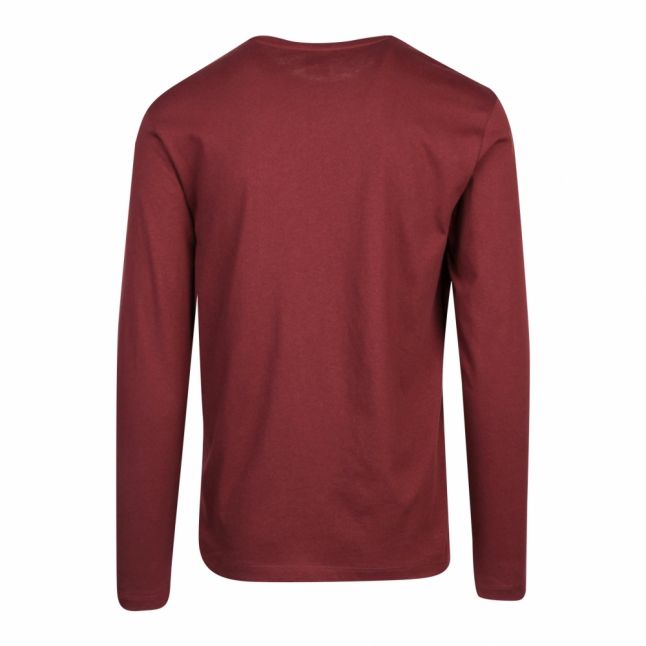 Casual Mens Burgundy Tacks L/s T Shirt