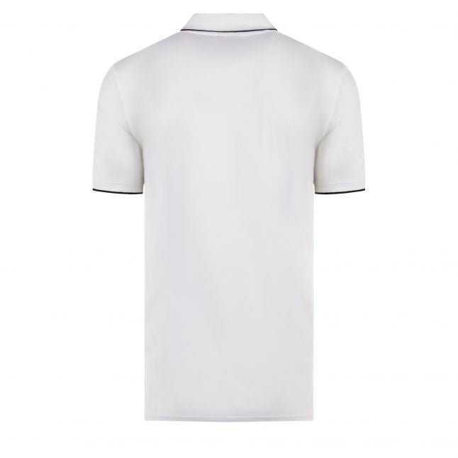 Mens White Dinoso222 Tipped S/s Polo