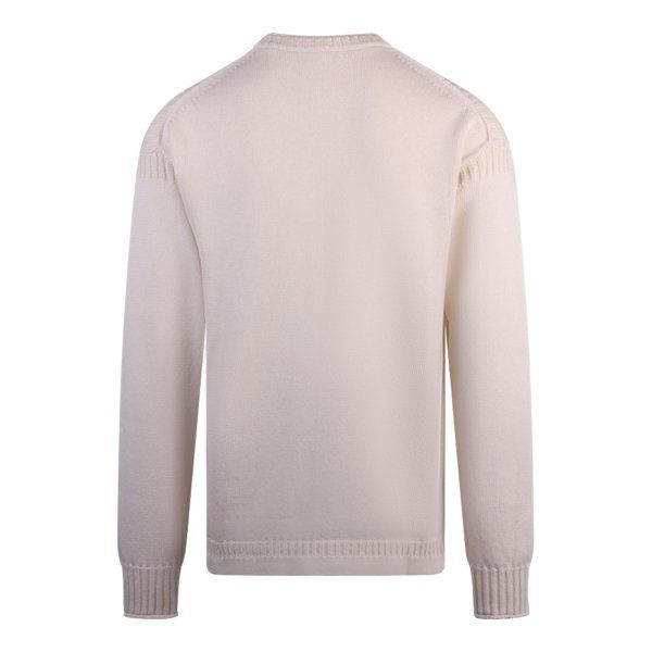 Mens Open White Arcott Crew Neck Knit