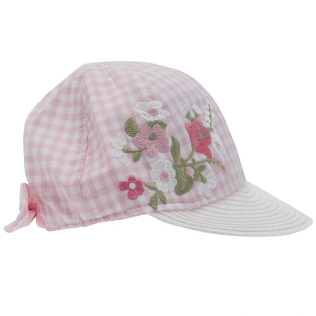 Girls Rose Gingham & Flowers Cap