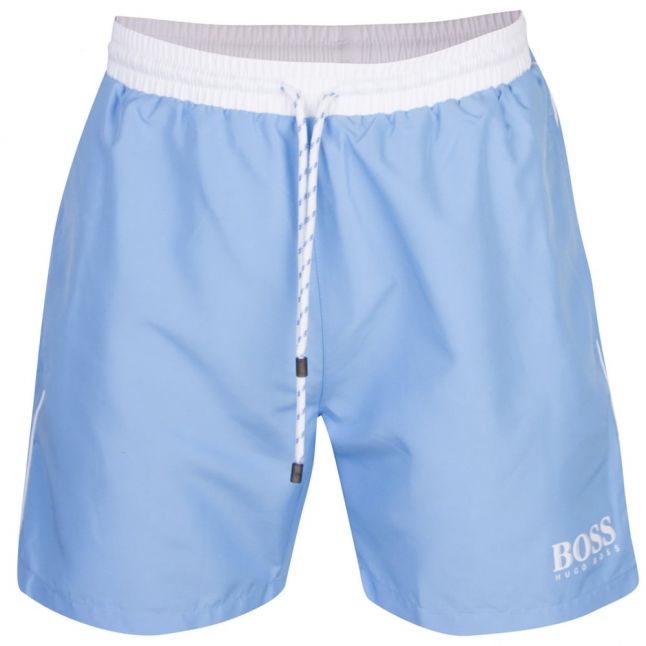 Mens Light Blue Starfish Contrast Swim Shorts