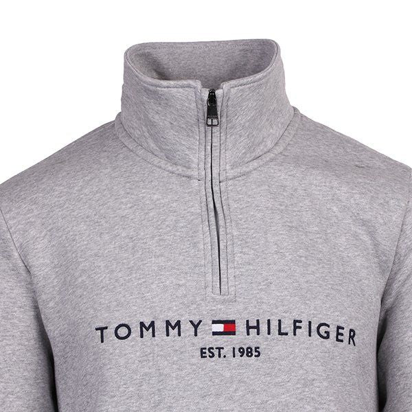 Mens Grey Heather Logo Half Zip Sweatshirt