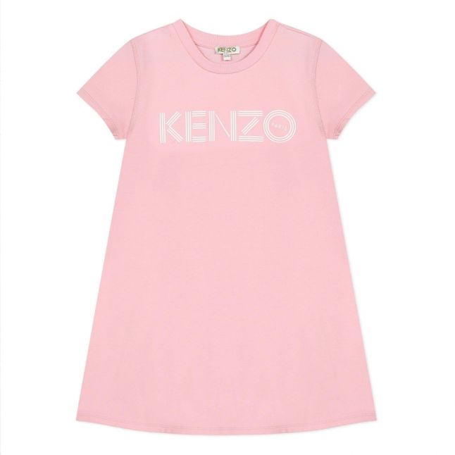 Girls Bubblegum Pink Branded Logo Dress