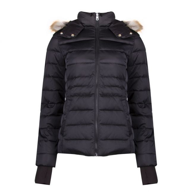 Womens Black Down Hooded Jacket