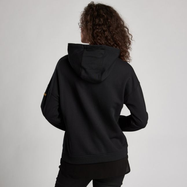 Womens Black Strike Hooded Sweat Top