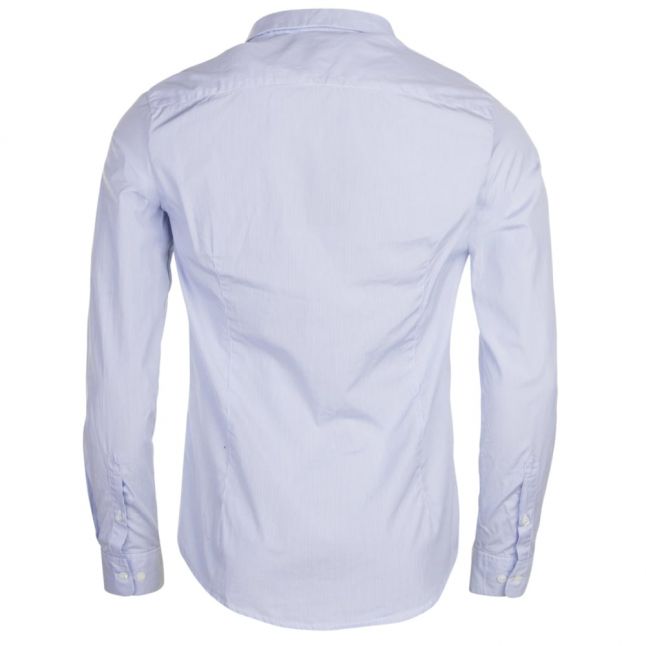 Mens Blue Print Slim L/s Shirt