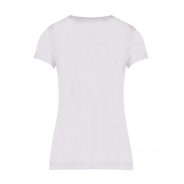 Womens White Script Logo S/s Tee