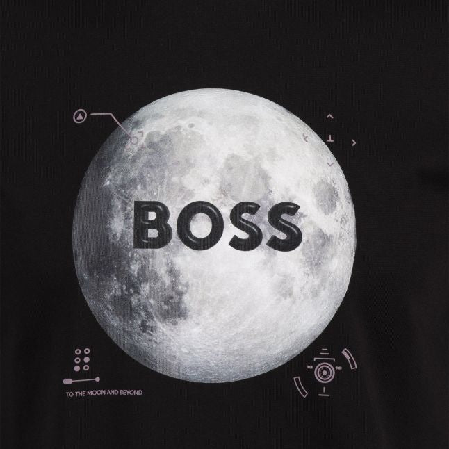 Mens Black Te_Moon S/s T Shirt