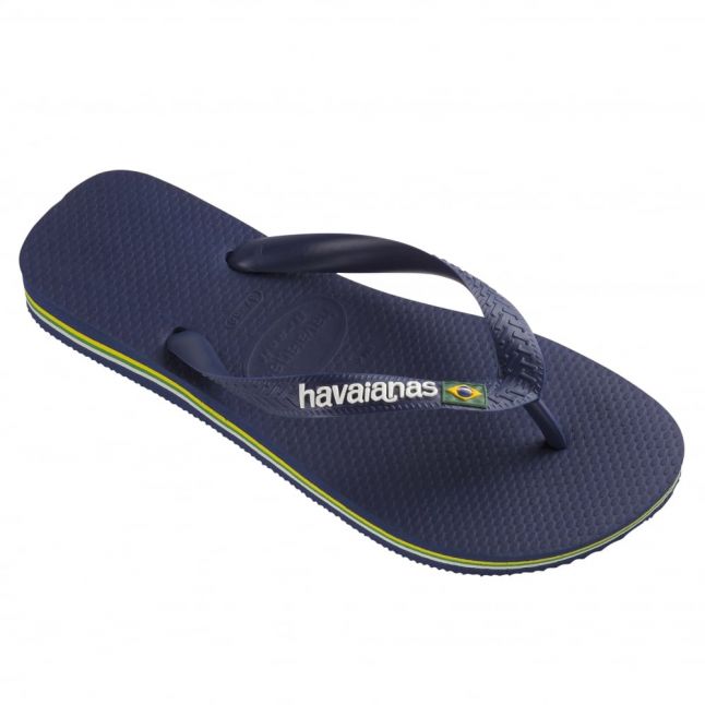 Mens Navy Brasil Flip Flops