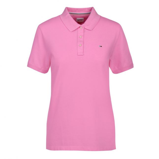 Womens Pink Daisy Slim Fit S/s Polo Shirt