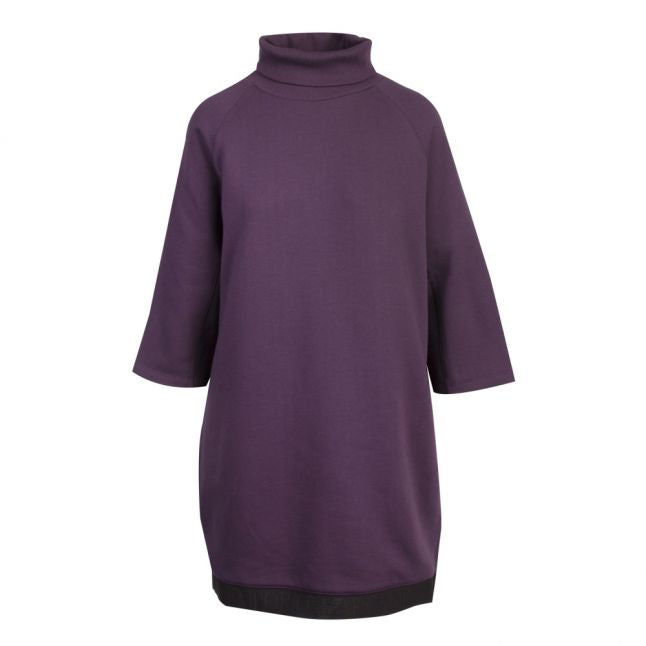 Womens Purple Roll Neck Sweater Dress