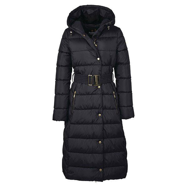 Womens Black Track Line Quilted Jacket