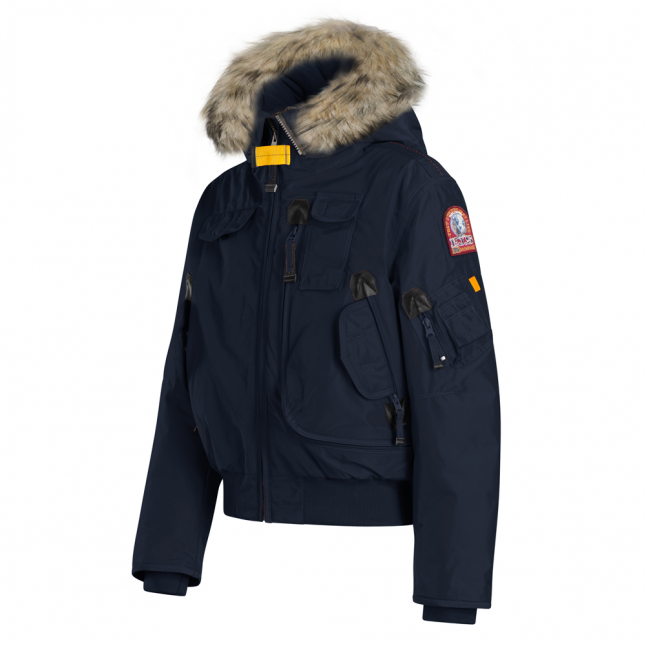 Boys Navy Gobi Down Fur Hooded Jacket