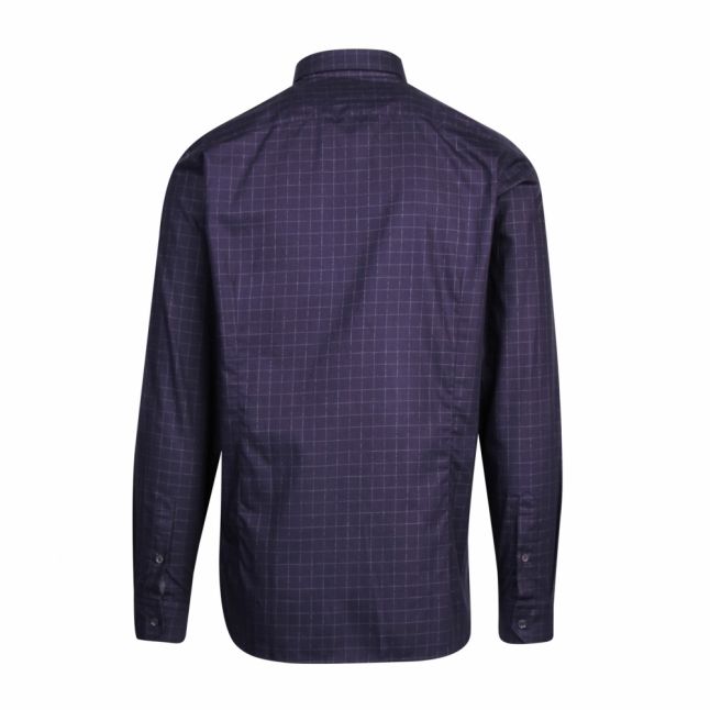 Mens Navy Bonjour Tonal Check L/s Shirt