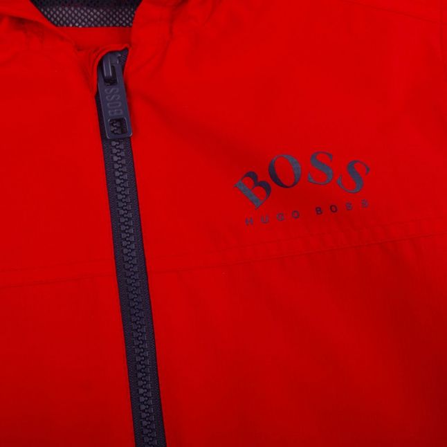 Boys Bright Red Branded Windbreaker