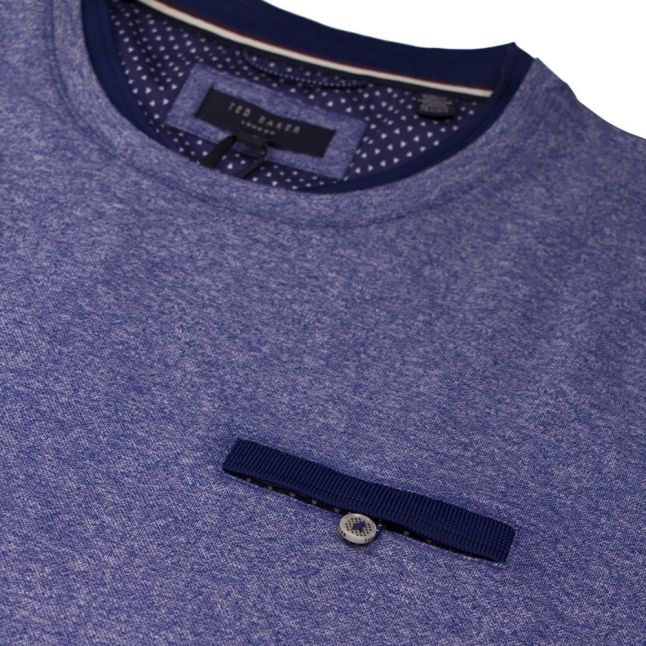 Mens Blue Climb Textured S/s T Shirt