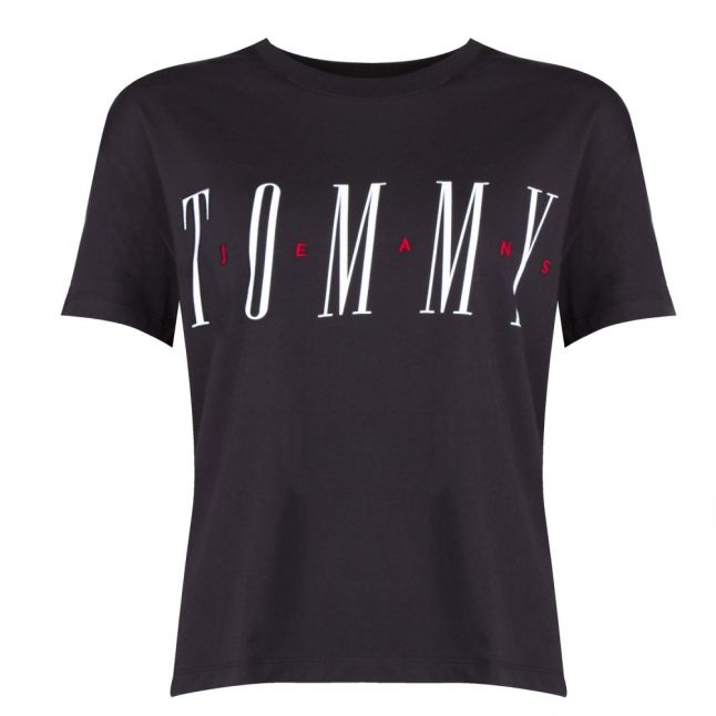 Womens Tommy Black Layer Graphic S/s T Shirt