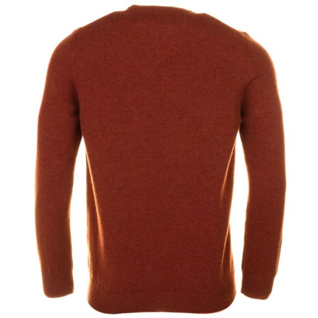 Mens Burnt Redwood Lambswool Knitted Jumper