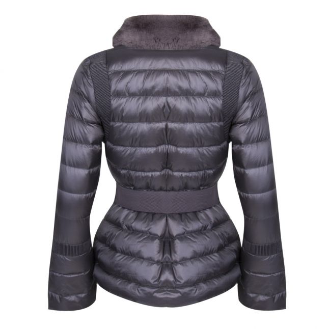 Womens Grey Yelta Fur Collar Padded Jacket