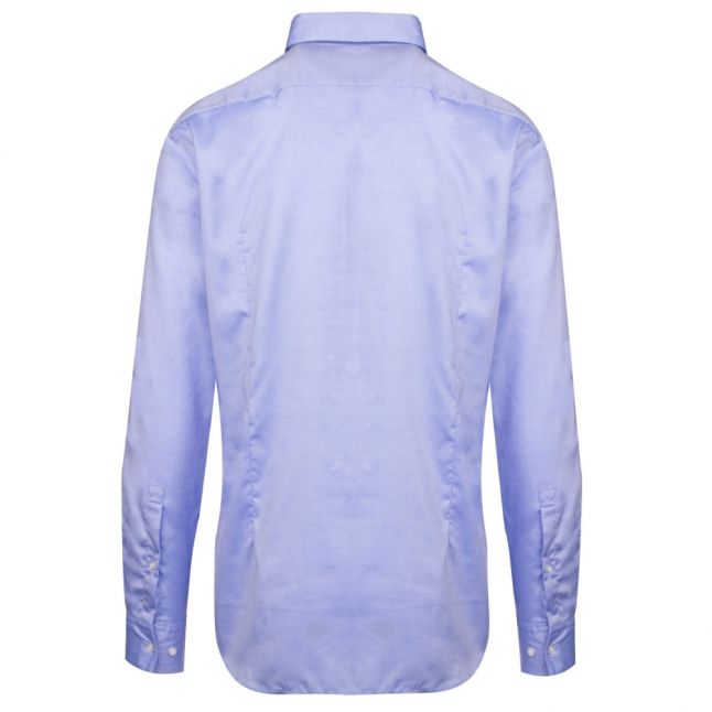 Mens Blue Kenno Textured Slim Fit L/s Shirt