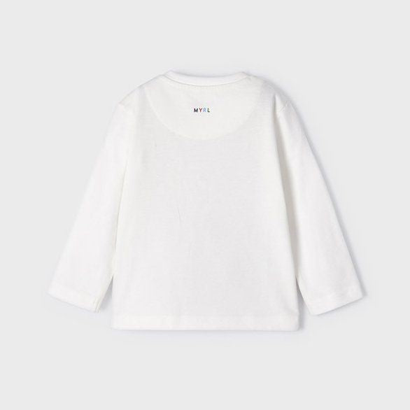 Boys Cream Car L/s t shirt