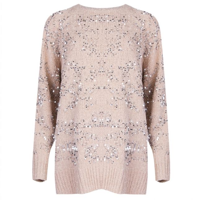 Womens Champagne Rosemary Sequin Knitted Jumper