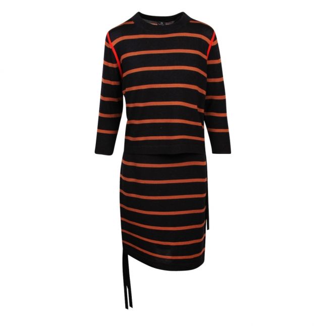 Womens Navy Stripe Knitted Jumper & Dress