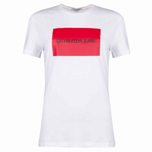 Womens White/Red Institutional Box Slim Fit S/s T Shirt