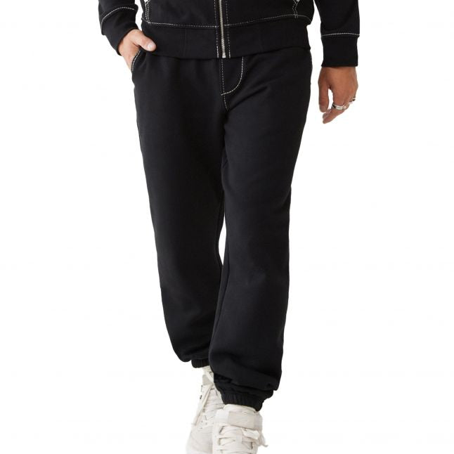 Mens Jet Black Big T Joggers