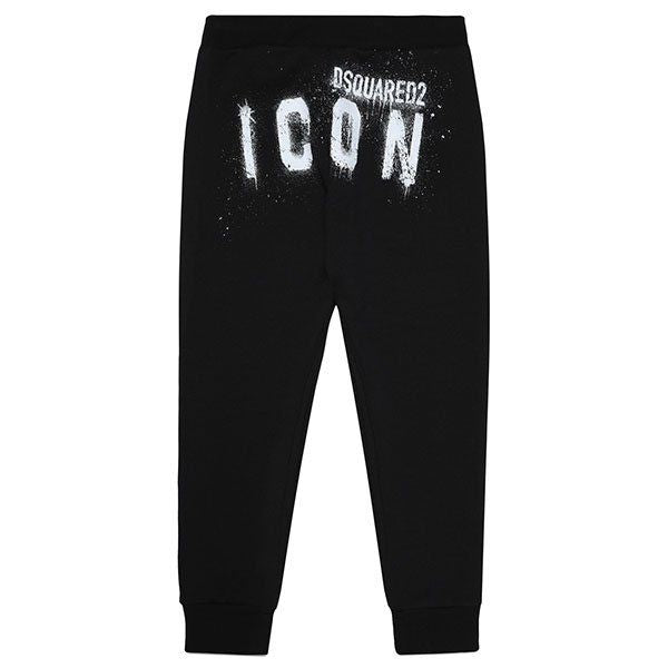 Boys Black Faded Icon Sweat Pants