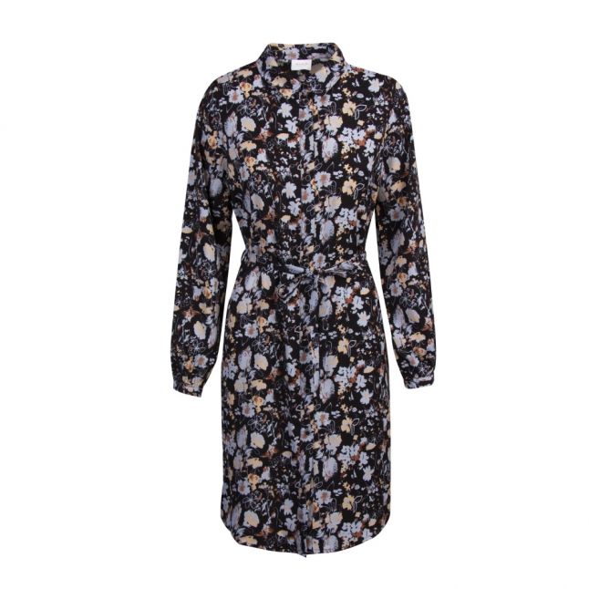 Womens Black/Blue Visunita Floral Shirt Dress