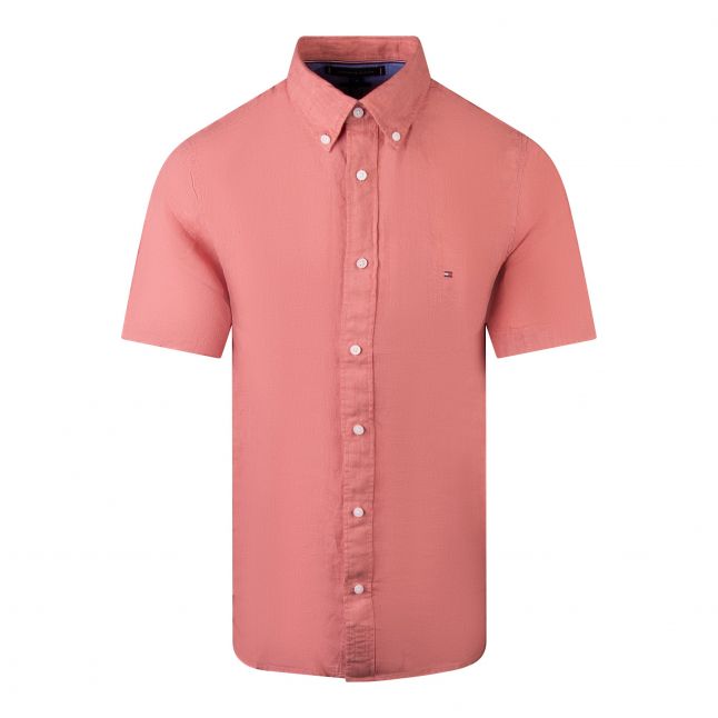 Mens Teaberry Blossom Pigment Dyed Linen S/s Shirt