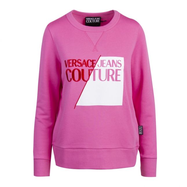 Womens Light Pink Logo Box Cew Sweat Top