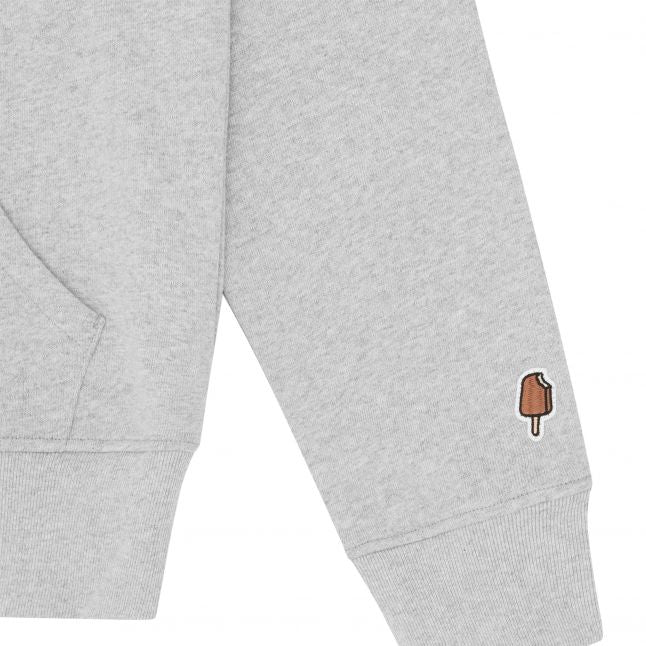 Mens Heather Grey Running Dog Hoodie