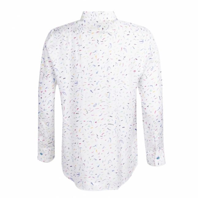 Womens White Crayon Scribble L/s Shirt