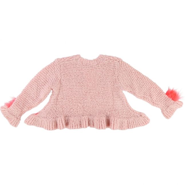 Girls Rose Smiley Face Pom Knit