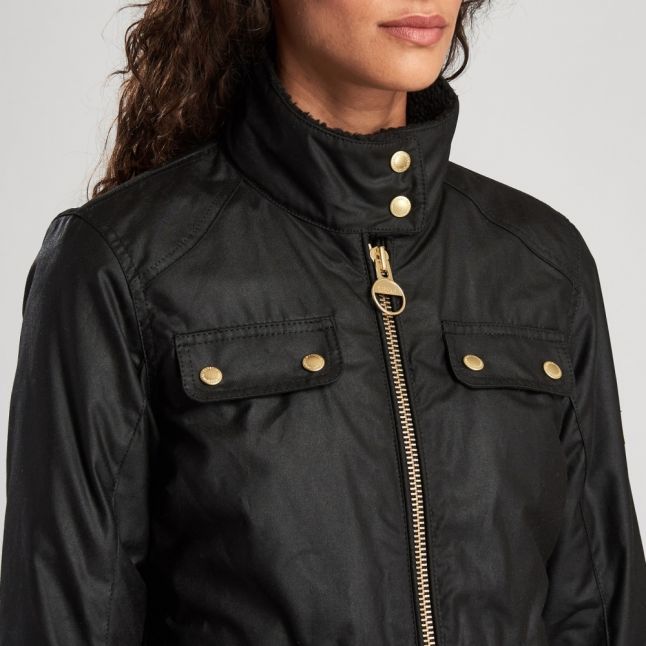 Womens Black Trial Waxed Jacket