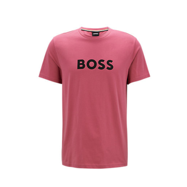 Mens BOSS Open Pink Logo UV S/s T Shirt