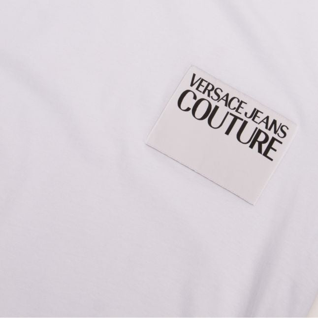 Mens White Branded Label S/s T Shirt